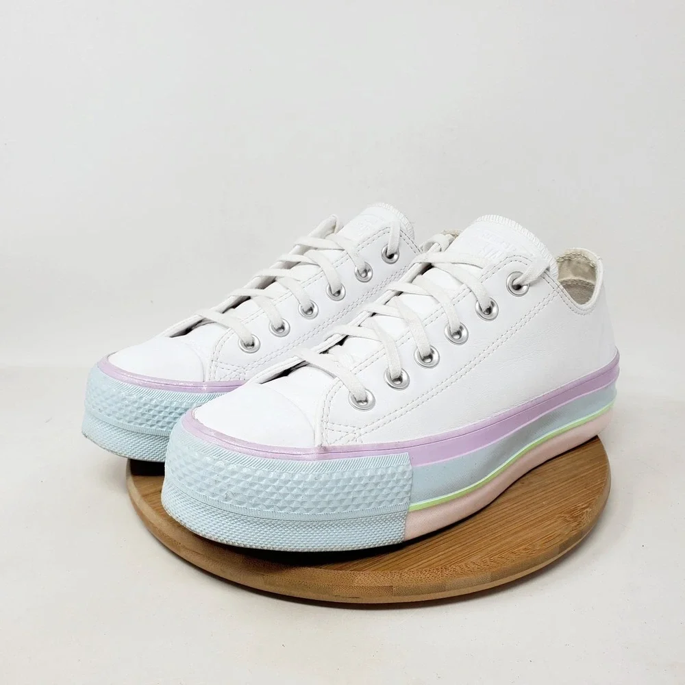 Converse All Star Lift Platform Shoes Womens 7.5 Glitter Colorful Chunky Sneaker